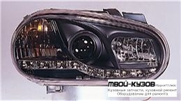 ФАРА ЛЕВАЯ + ПРАВАЯ (КОМПЛЕКТ) ТЮНИНГ ЛИНЗОВАННАЯ (DEVIL EYES) (SONAR) ВНУТРИ ЧЁРНЫЙ для Volkswagen GOLF IV (10.1997-)