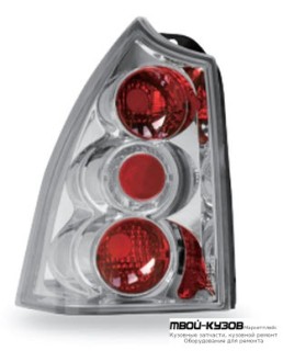 ФОНАРЬ ЗАДНИЙ ВНЕШНИЙ ЛЕВАЯ + ПРАВАЯ (КОМПЛЕКТ) (УНИВЕРСАЛ) ТЮНИНГ ПРОЗРАЧНЫЙ (JUNYAN) ВНУТРИ ХРОМ для Peugeot 307 (08.2001-)