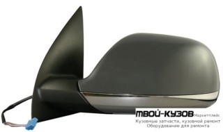 ЗЕРКАЛО ЛЕВАЯ СТОРОНА ЭЛЕКТР С ПОДОГРЕВОМ (ASPHERICAL) ГРУНТ (ТАЙВАНЬ) для Volkswagen AMAROK (2010-)