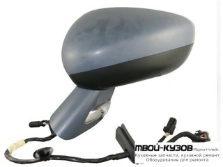 ЗЕРКАЛО ЛЕВАЯ СТОРОНА ЭЛЕКТР С ПОДОГРЕВОМ , АВТОСКЛАДЫВ УКАЗАТЕЛЬ ПОВОРОТА 9 КОНТ (CONVEX) ГРУНТ (ТАЙВАНЬ) для Citroen C5 (2008-)