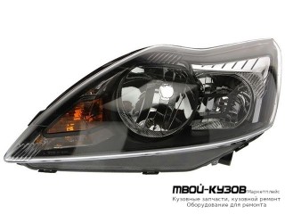 ФАРА ЛЕВАЯ СТОРОНА С КОРРЕКТОР ВНУТРИ (DEPO) ЧЁРНЫЙ для Ford FOCUS (2008-2010)