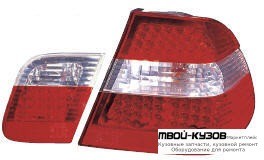 ФОНАРЬ ЗАДНИЙ ВНЕШНИЙ+ВНУТР ЛЕВАЯ + ПРАВАЯ (КОМПЛЕКТ) ТЮНИНГ (СЕДАН) ХРУСТАЛ С ДИОД ГАБАРИТ , СТОП СИГНАЛ (DEPO) КРАСНЫЙ-БЕЛ для BMW E46 СЕДАН / УНИВЕРСАЛ (05.1998 - 08.2001) (09.2001 - 2003)