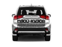 R.4010.010 - ЗАЩИТА ЗАДНЕГО БАМПЕРА d57 уголки (RIVAL) Mitsubishi Outlander рестайлинг (2015-2020)