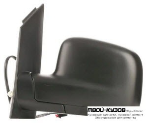 ЗЕРКАЛО ЛЕВАЯ СТОРОНА ЭЛЕКТР С ПОДОГРЕВОМ ЧЁРНЫЙ (aspherical) (ТАЙВАНЬ) для Volkswagen CADDY (2004-2009)