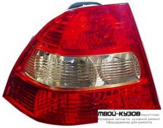 ФОНАРЬ ЗАДНИЙ ВНЕШНИЙ ЛЕВАЯ СТОРОНА (СЕДАН) (DEPO) КРАСНЫЙ-БЕЛ для Toyota COROLLA DE120 / ZE120 (2002-) СЕДАН / УНИВЕРСАЛ
