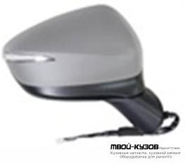 ЗЕРКАЛО ПРАВАЯ СТОРОНА ЭЛЕКТР С ПОДОГРЕВОМ , УКАЗАТЕЛЬ ПОВОРОТА 6 КОНТ (convex) ГРУНТ (ТАЙВАНЬ) для Mazda CX5 (2012-2017)