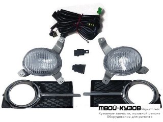 ФАРА ПРОТИВОТУМАННАЯ ЛЕВАЯ + ПРАВАЯ (КОМПЛЕКТ) С ПРОВОДК , КНОПКОЙ , РЕШЕТК БАМПЕРА ХРОМ для Chevrolet AVEO T250 (2006-)