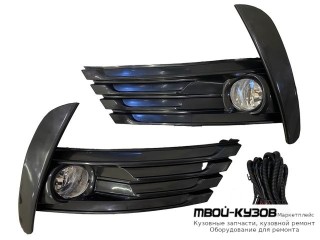 ФАРА ПРОТИВОТУМАННАЯ ЛЕВАЯ + ПРАВАЯ (КОМПЛЕКТ) С РЕШЕТК БАМПЕРА , ПРОВОДК И КНОПКОЙ для Toyota COROLLA E180 (2013-)