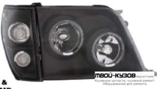 ФАРА +УКАЗ.ПОВОРОТА ЛЕВАЯ + ПРАВАЯ (КОМПЛЕКТ) ТЮНИНГ С СВЕТЯЩИЙСЯ ОБОДК (EAGLE EYES) ВНУТРИ ЧЁРНЫЙ для Toyota LANDCRUISER PRADO 90 (04.1996 - 09.2002)