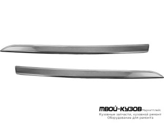 МОЛДИНГ РЕШЕТКИ РАДИАТОРА ЛЕВАЯ + ПРАВАЯ (КОМПЛЕКТ) ХРОМ (КИТАЙ) для Renault LOGAN / SANDERO (2014-)