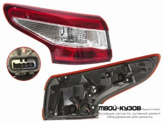 ФОНАРЬ ЗАДНИЙ ВНЕШНИЙ ЛЕВАЯ СТОРОНА С ДИОД (КИТАЙ) для Nissan QASHQAI (2014-)