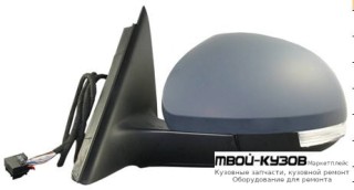 ЗЕРКАЛО ЛЕВАЯ СТОРОНА ЭЛЕКТР С ПОДОГРЕВОМ , УКАЗАТЕЛЬ ПОВОРОТА , ПОДСВЕТ (CONVEX) ГРУНТ (ТАЙВАНЬ) для Skoda YETI (2010-)