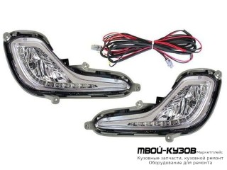 ФАРА ПРОТИВОТУМАННАЯ ЛЕВАЯ + ПРАВАЯ (КОМПЛЕКТ) ТЮНИНГ С ПРОВОДК , С ДИОД (КИТАЙ) для Hyundai SOLARIS (2011-)