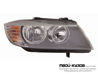 ФАРА ПРАВАЯ СТОРОНА ПОД КОРРЕКТОР ВНУТРИ (DEPO) ЧЁРНЫЙ для BMW E90 СЕДАН / E91 УНИВЕРСАЛ (3 SERIES) (2004-)