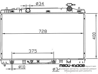 РАДИАТОР ОХЛАЖДЕНИЯ AT 2.4 для Toyota CAMRY V40 (01.2006-)