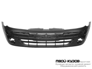 БАМПЕР ПЕРЕДНИЙ С ОТВЕРСТИЯМИ ПОД ПРОТИВОТУМАННЫЕ ФАРЫ ЧЁРНЫЙ (ТАЙВАНЬ) для Renault SCENIC (08.1999 - 2003)