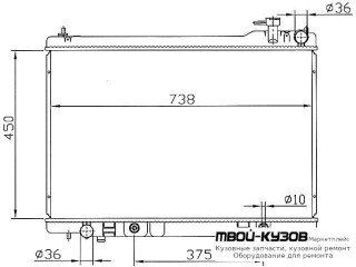 РАДИАТОР ОХЛАЖДЕНИЯ AT С ГОРЛОВИН для Nissan INFINTI FX 35 / 45 (2003-2008)