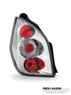 ФОНАРЬ ЗАДНИЙ ВНЕШНИЙ ЛЕВАЯ + ПРАВАЯ (КОМПЛЕКТ) ТЮНИНГ (JUNYAN) ВНУТРИ ХРОМ для Citroen C2 (10.2003-)