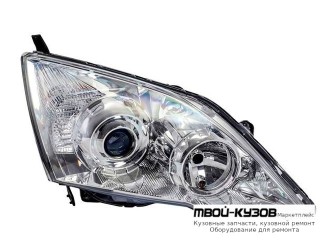 ФАРА ПРАВАЯ СТОРОНА +/- КОРРЕКТОР ЛИНЗОВАННАЯ ВНУТРИ (DEPO) ХРОМ для Honda CRV (2006-2011)