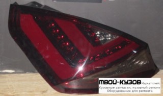 ФОНАРЬ ЗАДНИЙ ВНЕШНИЙ ЛЕВАЯ + ПРАВАЯ (КОМПЛЕКТ) (5 дв) ТЮНИНГ ДИОД С КРАСНЫЙ СВЕТЯЩ.СЕКЦИЯМИ ТОНИР (JUNYAN) ВНУТРИ ХРОМ для Ford FIESTA (2008-)