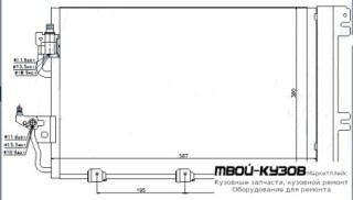 ASTRA {+ ZAFIRA 05-} КОНДЕНСАТОР КОНДИЦИОНЕРА (см.каталог) для Opel ASTRA H (06.2004-), Opel ZAFIRA (07.2004-)