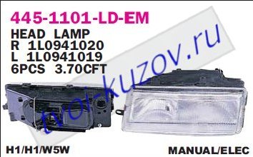 toledo фара левая (под механический и электро корректор) 445-1101L-LD-EM