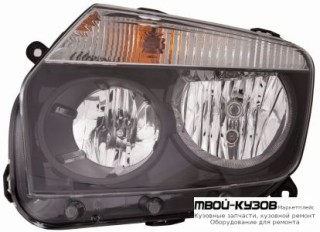 ФАРА ЛЕВАЯ СТОРОНА +/- ПОД КОРРЕКТОР ВНУТРИ ЧЁРНЫЙ (DEPO) для Renault DUSTER (2010-)