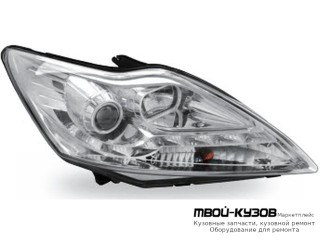 ФАРА ЛЕВАЯ + ПРАВАЯ (КОМПЛЕКТ) ТЮНИНГ ЛИНЗОВАННАЯ (DEVIL EYES) , КОРРЕКТОР (JUNYAN) ВНУТРИ ХРОМ для Ford FOCUS (2008-2010)