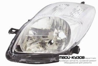 ФАРА ЛЕВАЯ СТОРОНА +/- КОРРЕКТОР (DEPO) УКАЗАТЕЛЬ ПОВОРОТА БЕЛ для Toyota YARIS (08.2005-)