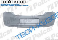 POLO 09- БАМПЕР ЗАДНИЙ ГРУНТ  HB (С ВЫРЕЗОМ ПОД ГЛУШИТЕЛЬ)