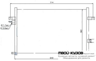 LACETTI КОНДЕНСАТОР КОНДИЦИОНЕРА (см.каталог) для Chevrolet LACETTI (2004-) / DAEWOO NUBIRA (2004-)
