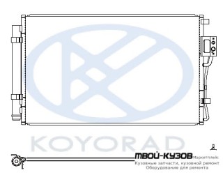 SANTA FE {KIA SORENTO 10-/12-} КОНДЕНСАТОР КОНДИЦИОНЕРА (бензин) (KOYO) для Hyundai SANTA FE (2006-2011), Hyundai SANTA FE (2012-), KIA SORENTO (2009-2013)