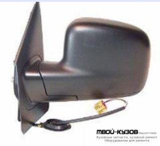 ЗЕРКАЛО ЛЕВАЯ СТОРОНА ЭЛЕКТР С ПОДОГРЕВОМ ЧЁРНЫЙ (ASPHERICAL) (ТАЙВАНЬ) для Volkswagen TRANSPORTER T5 (2003-2009)