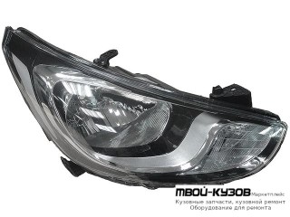 ФАРА ПРАВАЯ СТОРОНА С КОРРЕКТОР (КИТАЙ) для Hyundai SOLARIS (2011-)