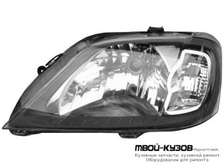 ФАРА ЛЕВАЯ СТОРОНА ВНУТРИ ХРОМ (DEPO) СЕРЫЙ для Renault LOGAN (2005-2014)