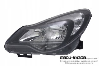 ФАРА ЛЕВАЯ СТОРОНА С КОРРЕКТОР ВНУТРИ (DEPO) ЧЁРНЫЙ для Opel CORSA (2011-)