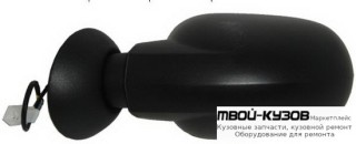 ЗЕРКАЛО ЛЕВАЯ СТОРОНА ЭЛЕКТР С ПОДОГРЕВОМ (CONVEX) ЧЁРНЫЙ (ТАЙВАНЬ) для Renault LOGAN (2005-2014)