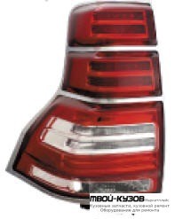 ФОНАРЬ ЗАДНИЙ ВНЕШНИЙ ЛЕВАЯ + ПРАВАЯ (КОМПЛЕКТ) ТЮНИНГ С ДИОД (EAGLE EYES) ВНУТРИ КРАСНЫЙ-БЕЛ для Toyota LANDCRUISER PRADO 150 (2009-2017)