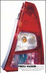 ФОНАРЬ ЗАДНИЙ ВНЕШНИЙ ПРАВАЯ СТОРОНА (DEPO) КРАСНЫЙ-БЕЛ для Renault LOGAN (2005-2014)