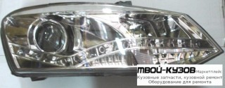 ФАРА ЛЕВАЯ + ПРАВАЯ (КОМПЛЕКТ) ТЮНИНГ (DEVIL EYES) ЛИНЗОВАННАЯ (SONAR) ВНУТРИ ХРОМ для Volkswagen POLO (09.2010 - 2020)