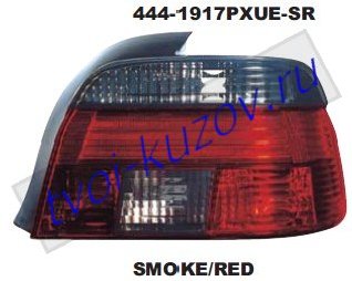 e39 {дизайн под led} фонарь задний внешний левый+правый (комплект) прозрач хрустал красный-тонированый 444-1917PXUE-SR