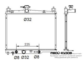 РАДИАТОР ОХЛАЖДЕНИЯ AT 1 1.3 для Toyota YARIS (1999 - 11.2002) (12.2002 - 07.2005)