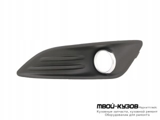 РЕШЕТКА БАМПЕРА ПЕРЕДНИЙ ЛЕВАЯ СТОРОНА С ОТВЕРСТИЯМИ ПОД ПРОТИВОТУМАННЫЕ ФАРЫ , ХРОМ МОЛДИНГ (ТАЙВАНЬ) для Ford FIESTA (2008-)