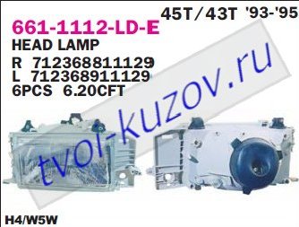 tipo фара левая 661-1112L-LD-E