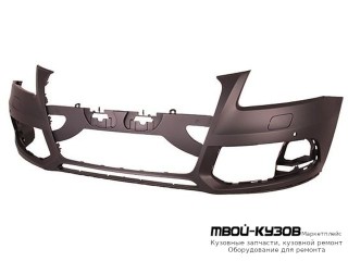 БАМПЕР ПЕРЕДНИЙ С ОТВЕРСТИЯМИ ПОД ОМЫВАТЕЛЬ ФАР , ПОД ДАТЧИКИ , ГРУНТ (ТАЙВАНЬ) для Audi Q5 (2008-2017)