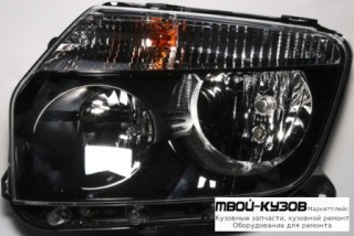 ФАРА ЛЕВАЯ СТОРОНА ВНУТРИ ЧЁРНЫЙ С КОРРЕКТОР (ориг.) для Renault DUSTER (2010-)