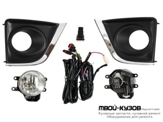 ФАРА ПРОТИВОТУМАННАЯ ЛЕВАЯ + ПРАВАЯ (КОМПЛЕКТ) С ПРОВОДК , КНОПКОЙ , РЕШЕТК БАМПЕРА ХРОМ СТЕКЛО для Toyota COROLLA E180 (2013-)