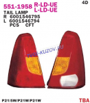 ФОНАРЬ ЗАДНИЙ правый c жёлтым указат. поворота  - для RENAULT LOGAN