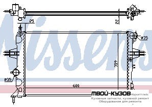 РАДИАТОР ОХЛАЖДЕНИЯ (см.каталог) AT для Opel ASTRA (03.1998 - 2003), Opel ZAFIRA (04.1999 - 06.2004)