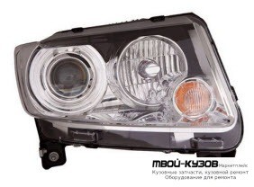 ФАРА ПРАВАЯ СТОРОНА ЛИНЗОВАННАЯ С КОРРЕКТОР (DEPO) для Jeep COMPASS (2007-) / PATRIOT (2007-)